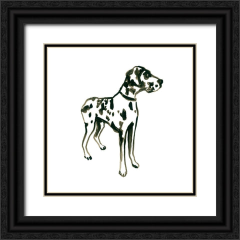Canine Cameo II Black Ornate Wood Framed Art Print with Double Matting by Vess, June Erica
