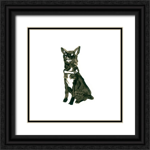 Canine Cameo X Black Ornate Wood Framed Art Print with Double Matting by Vess, June Erica