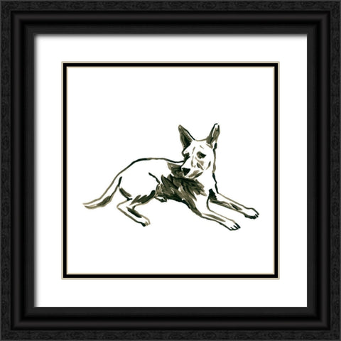 Canine Cameo XI Black Ornate Wood Framed Art Print with Double Matting by Vess, June Erica