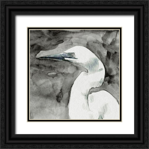 Solemn Egret II Black Ornate Wood Framed Art Print with Double Matting by Caroline, Emma