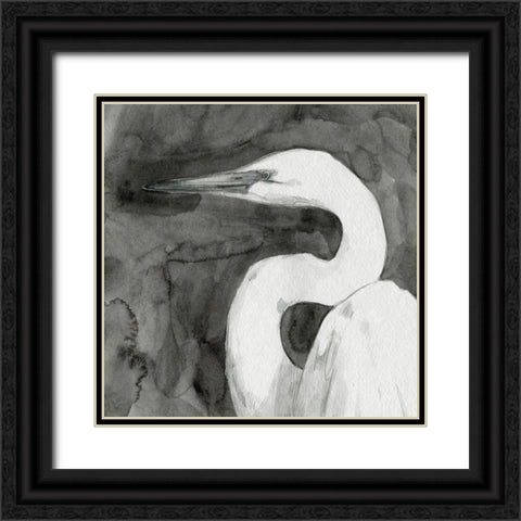 Solemn Egret IV Black Ornate Wood Framed Art Print with Double Matting by Caroline, Emma