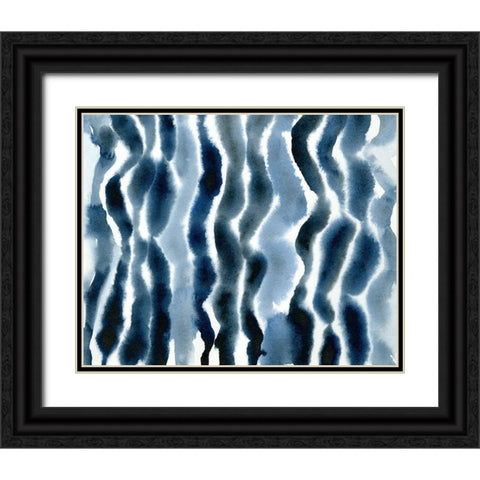 True Blue Wave I Black Ornate Wood Framed Art Print with Double Matting by Caroline, Emma