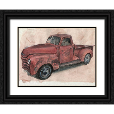 Antique Pickup I Black Ornate Wood Framed Art Print with Double Matting by Parker, Jennifer Paxton