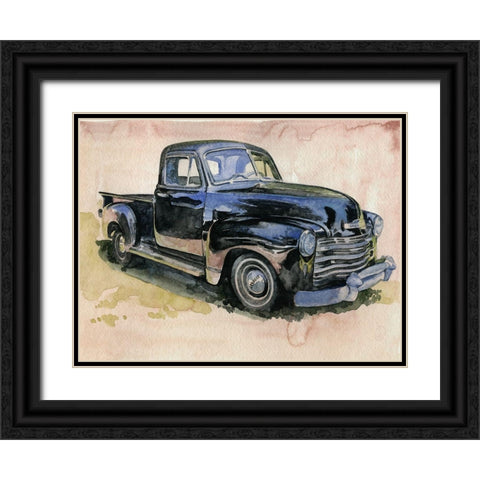 Antique Pickup II Black Ornate Wood Framed Art Print with Double Matting by Parker, Jennifer Paxton
