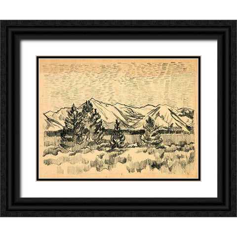 Hatched Horizon I Black Ornate Wood Framed Art Print with Double Matting by Parker, Jennifer Paxton