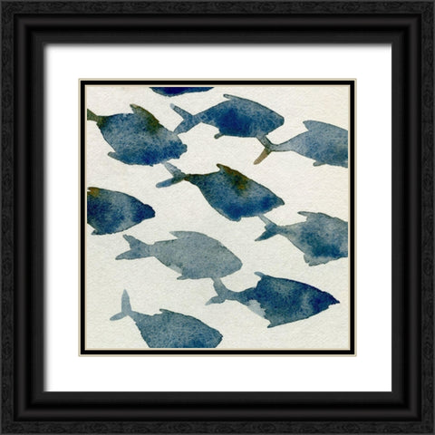Fish Friends II Black Ornate Wood Framed Art Print with Double Matting by Caroline, Emma