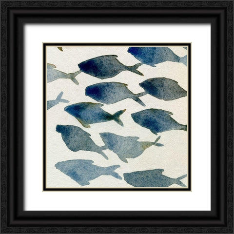 Fish Friends III Black Ornate Wood Framed Art Print with Double Matting by Caroline, Emma