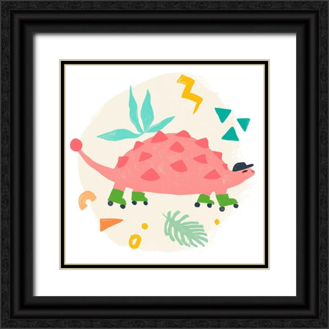 Rollin Dino IV Black Ornate Wood Framed Art Print with Double Matting by Vess, June Erica