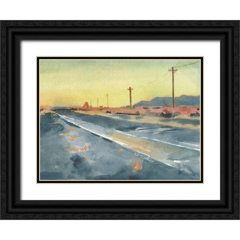 Deserted Highway I Black Ornate Wood Framed Art Print with Double Matting by Parker, Jennifer Paxton