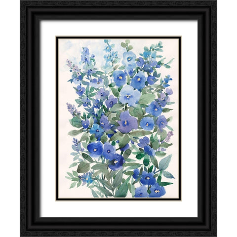 A Patch of Wildflowers I Black Ornate Wood Framed Art Print with Double Matting by Nichols, Tim
