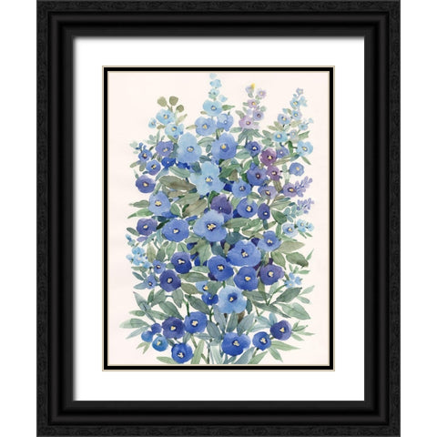 A Patch of Wildflowers II Black Ornate Wood Framed Art Print with Double Matting by Nichols, Tim
