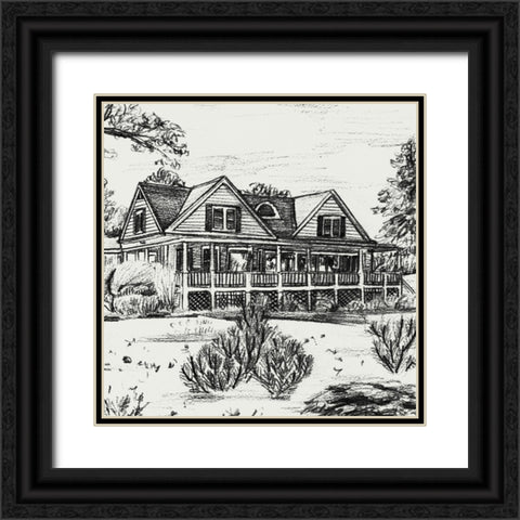 Sweet Home I Black Ornate Wood Framed Art Print with Double Matting by Wang, Melissa