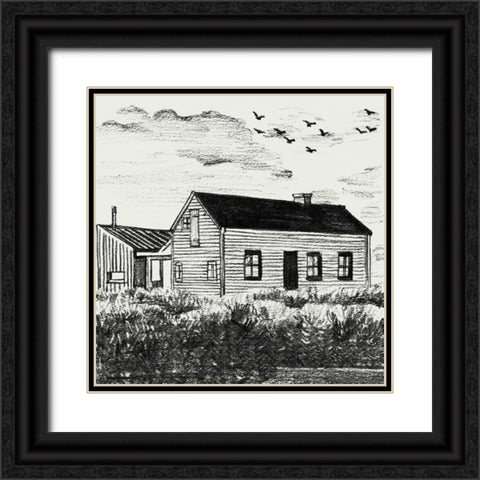 Sweet Home III Black Ornate Wood Framed Art Print with Double Matting by Wang, Melissa