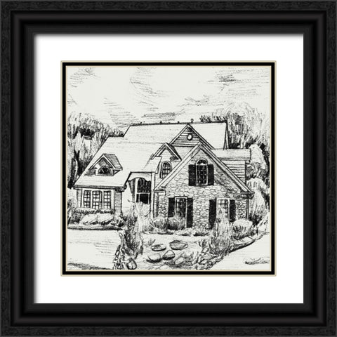 Sweet Home V Black Ornate Wood Framed Art Print with Double Matting by Wang, Melissa