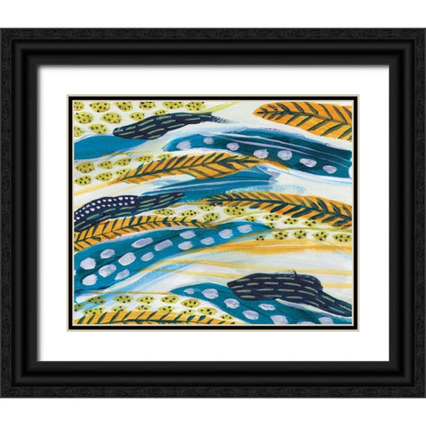 Feathery II Black Ornate Wood Framed Art Print with Double Matting by Wang, Melissa