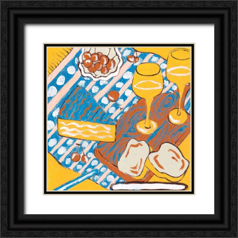 Picnic Day II Black Ornate Wood Framed Art Print with Double Matting by Wang, Melissa