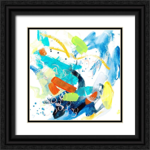 Wave and Bubbles III Black Ornate Wood Framed Art Print with Double Matting by Wang, Melissa