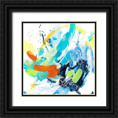 Wave and Bubbles V Black Ornate Wood Framed Art Print with Double Matting by Wang, Melissa