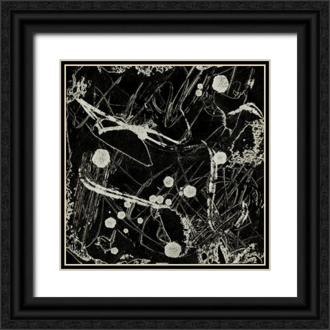 Ink Line Abstract I Black Ornate Wood Framed Art Print with Double Matting by Wang, Melissa