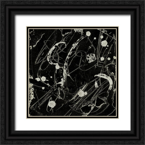 Ink Line Abstract II Black Ornate Wood Framed Art Print with Double Matting by Wang, Melissa