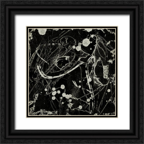 Ink Line Abstract III Black Ornate Wood Framed Art Print with Double Matting by Wang, Melissa