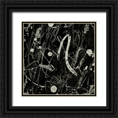 Ink Line Abstract IV Black Ornate Wood Framed Art Print with Double Matting by Wang, Melissa