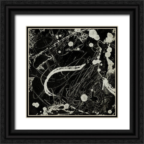 Ink Line Abstract V Black Ornate Wood Framed Art Print with Double Matting by Wang, Melissa