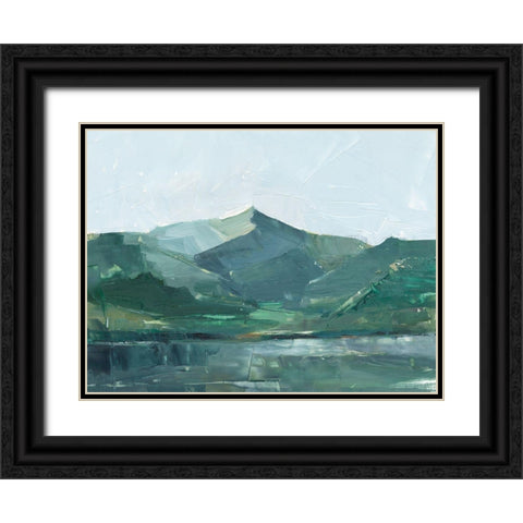 Green Grey Mountains I Black Ornate Wood Framed Art Print with Double Matting by Harper, Ethan