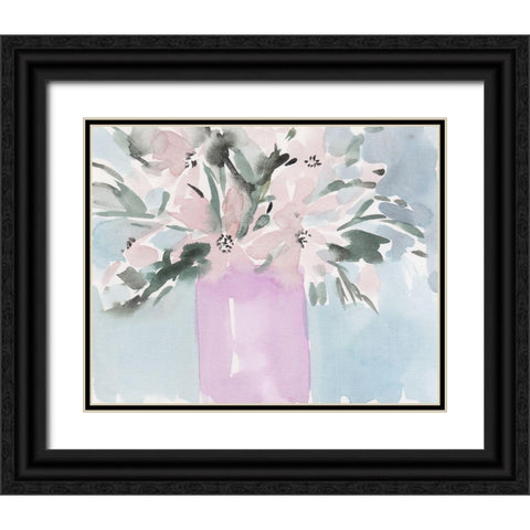 Broken Flowers II Black Ornate Wood Framed Art Print with Double Matting by Wang, Melissa