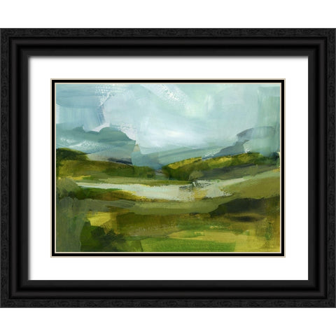 Emerald View III Black Ornate Wood Framed Art Print with Double Matting by Barnes, Victoria