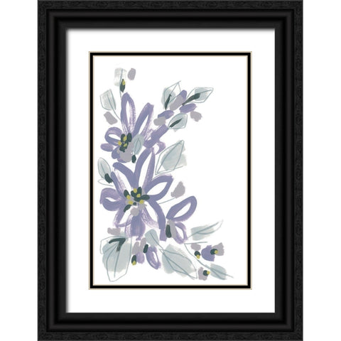 Periwinkle Patch I Black Ornate Wood Framed Art Print with Double Matting by Vess, June Erica