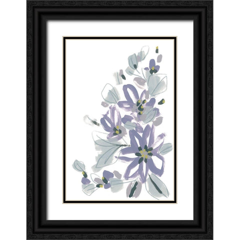 Periwinkle Patch IV Black Ornate Wood Framed Art Print with Double Matting by Vess, June Erica