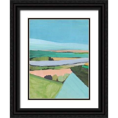 Bright Colored Countryside I Black Ornate Wood Framed Art Print with Double Matting by Warren, Annie