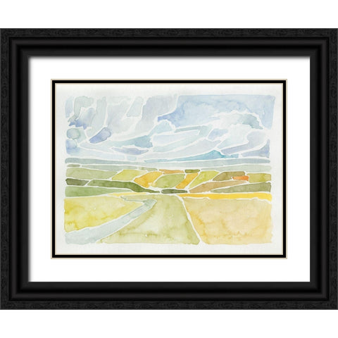 Patchwork Terrain I Black Ornate Wood Framed Art Print with Double Matting by Barnes, Victoria