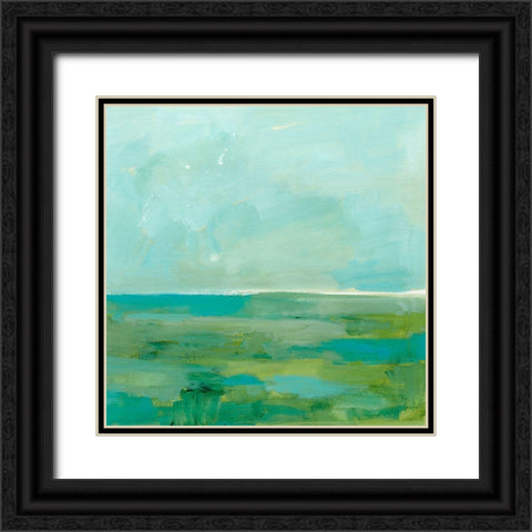 Sea Foam Horizon I Black Ornate Wood Framed Art Print with Double Matting by Barnes, Victoria