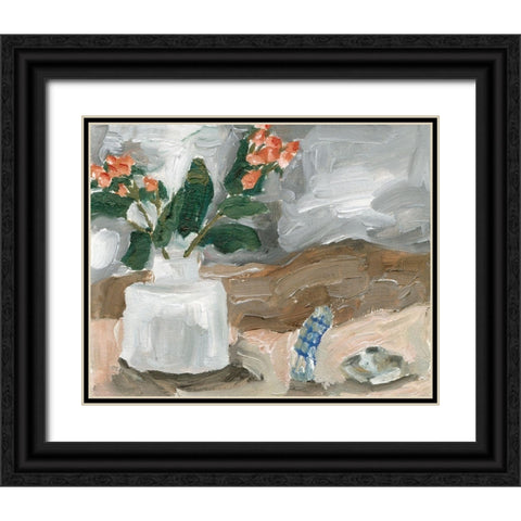 Vase of Pink Flowers III Black Ornate Wood Framed Art Print with Double Matting by Wang, Melissa