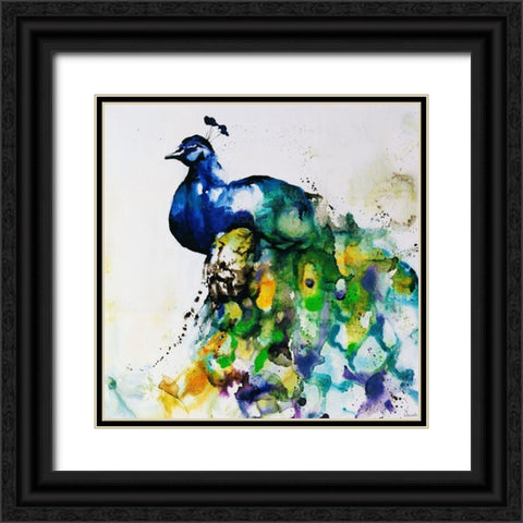 Plumes and Feathers Black Ornate Wood Framed Art Print with Double Matting by Edmunds, Sydney