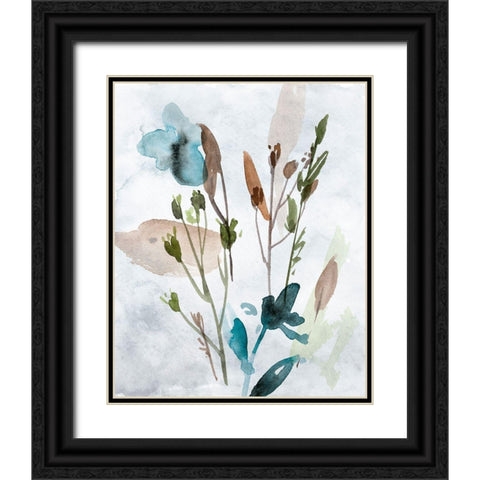 Watercolor Wildflowers IV Black Ornate Wood Framed Art Print with Double Matting by Wang, Melissa