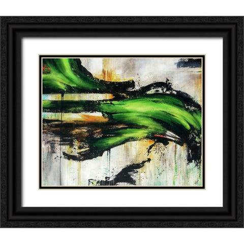 Emerald Splash Black Ornate Wood Framed Art Print with Double Matting by Drotar, Rikki
