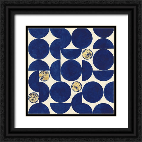 Indigo Hemispheres II Black Ornate Wood Framed Art Print with Double Matting by Willett, Michael