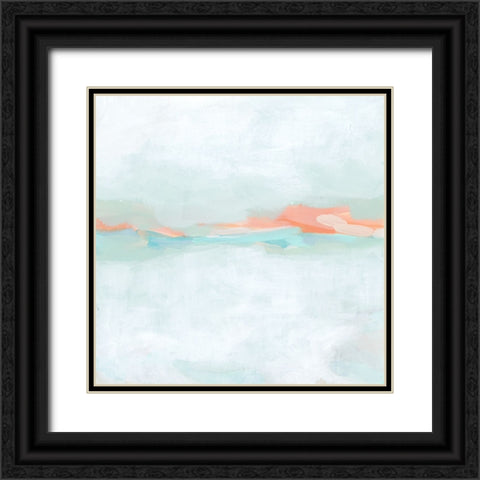 Coral Horizon I Black Ornate Wood Framed Art Print with Double Matting by Vess, June Erica