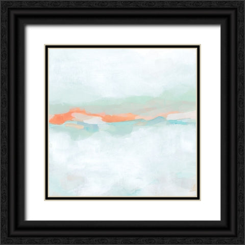 Coral Horizon II Black Ornate Wood Framed Art Print with Double Matting by Vess, June Erica