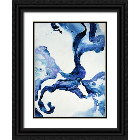 Indigo I Black Ornate Wood Framed Art Print with Double Matting by Taylor, Kari