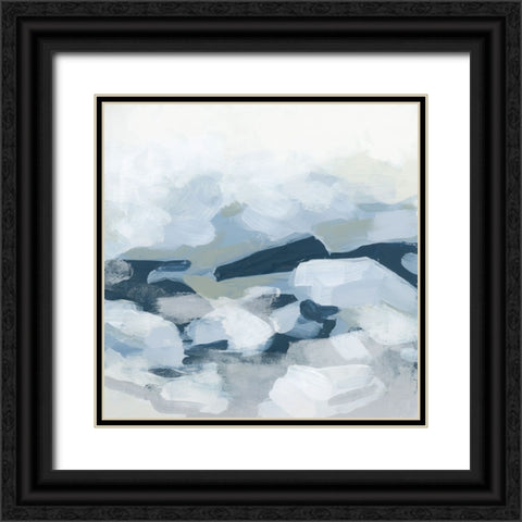 Blue Valley Impression I Black Ornate Wood Framed Art Print with Double Matting by Vess, June Erica