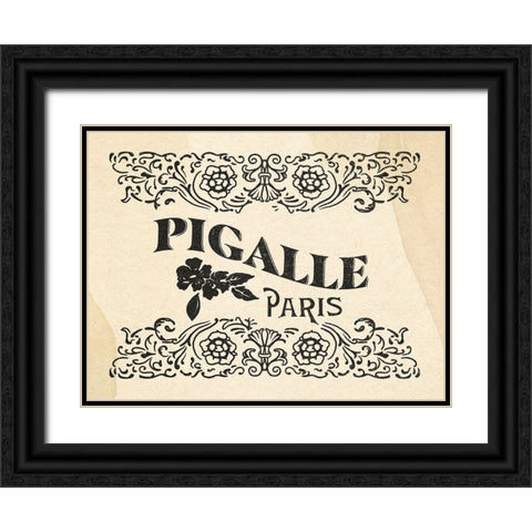 Antique French Label III Black Ornate Wood Framed Art Print with Double Matting by Green, Jacob