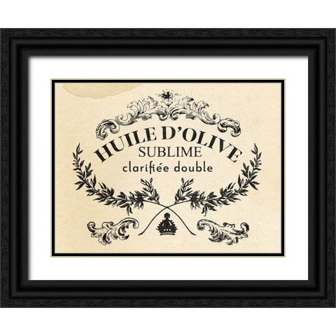 Antique French Label IV Black Ornate Wood Framed Art Print with Double Matting by Green, Jacob