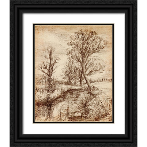 Forest View II Black Ornate Wood Framed Art Print with Double Matting by Wang, Melissa