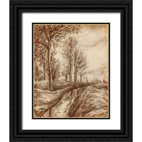 Forest View IV Black Ornate Wood Framed Art Print with Double Matting by Wang, Melissa