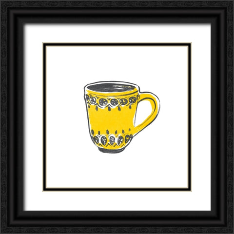 Coffee Kitsch III Black Ornate Wood Framed Art Print with Double Matting by Vess, June Erica