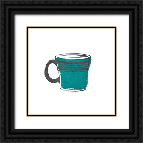 Coffee Kitsch VI Black Ornate Wood Framed Art Print with Double Matting by Vess, June Erica